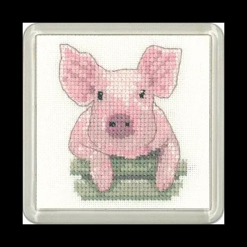 Little Friends Pig Coaster Cross Stitch Kit