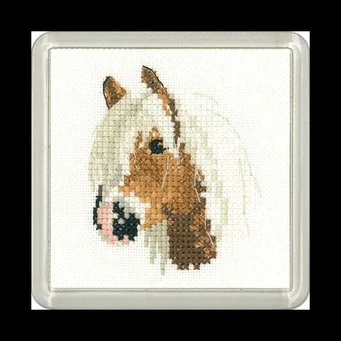 Little Friends Palomino Pony Coaster Cross Stitch Kit