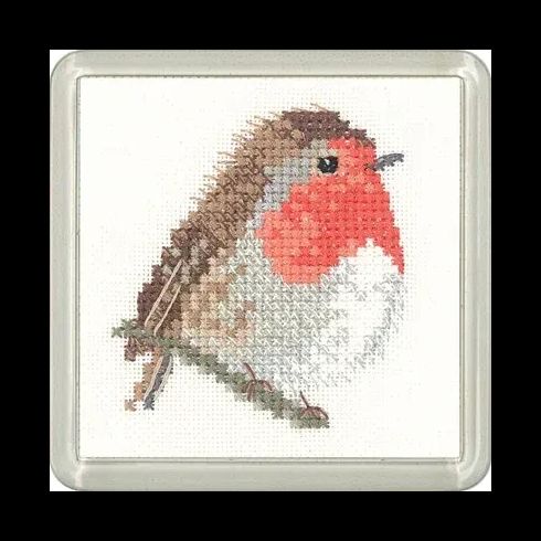 Little Friends Robin Coaster Cross Stitch Kit