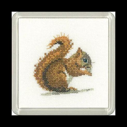 Little Friends Red Squirrel Coaster Cross Stitch Kit