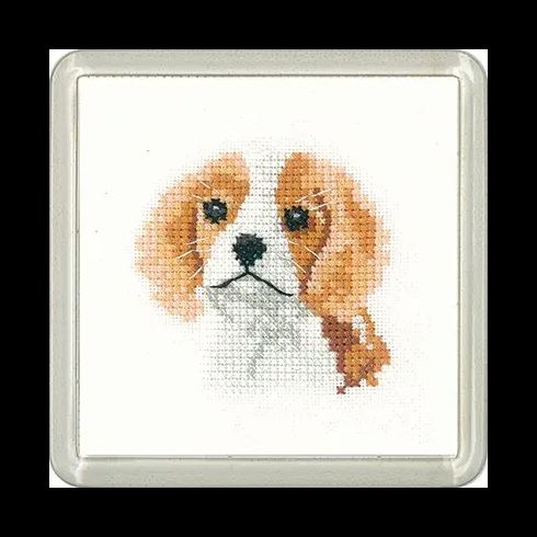 Little Friends Spaniel Puppy Coaster Cross Stitch Kit