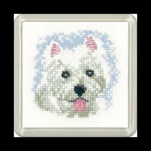 Little Friends Westie Puppy Coaster Cross Stitch Kit