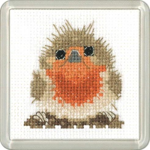 Rufus Robin Cross Stitch Coaster Kit