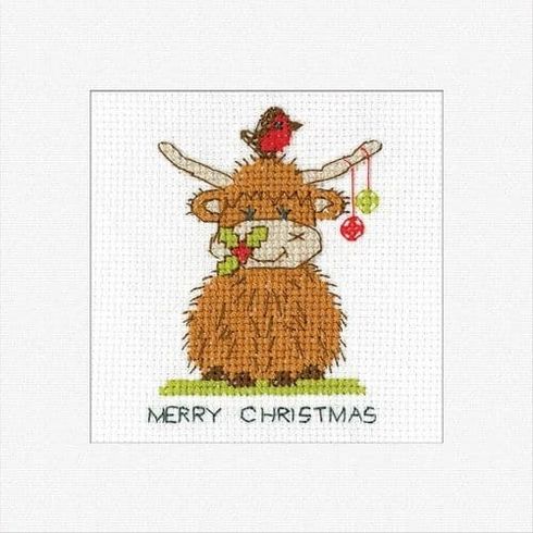 Highland Baubles Christmas Card Cross Stitch Kit