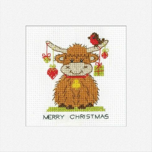 Highland Heart Christmas Card Cross Stitch Kit