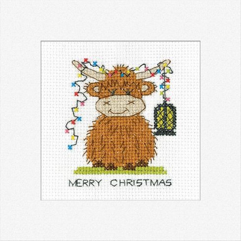Highland Lantern Christmas Card Cross Stitch Kit