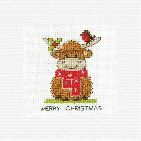 Highland Scarf Christmas Card Cross Stitch Kit