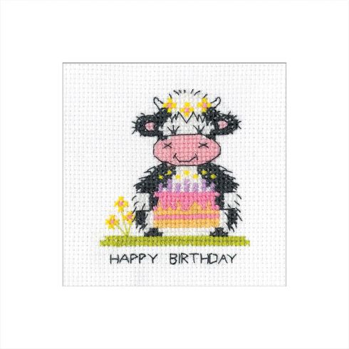 Milkshake Birthday Cake Greeting Card Cross Stitch Kit