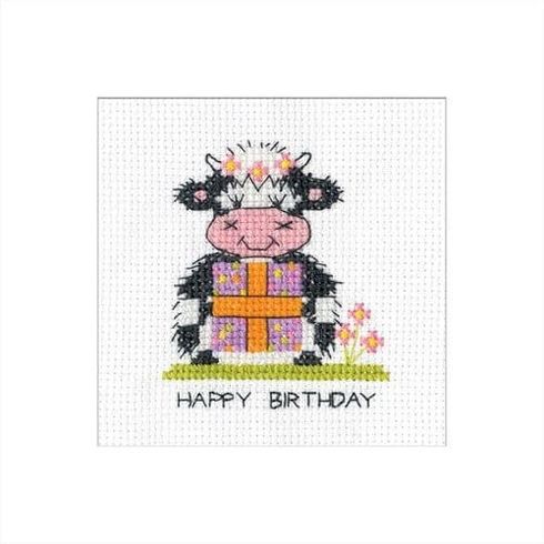 Milkshake Butterfly Greeting Card Cross Stitch Kit