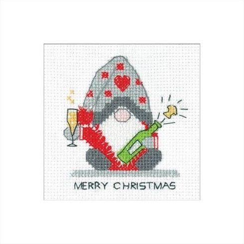 Gonk - Christmas Fizz Christmas Card Cross Stitch Kit