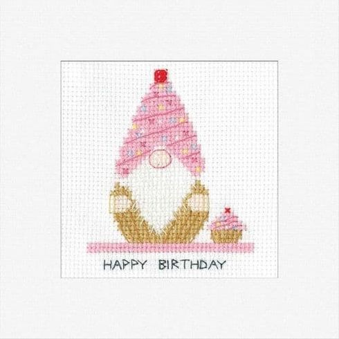 Gonk Birthday Cupcake Card Cross Stitch Kit