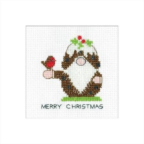 Gonk - Pudding &amp; Robin Christmas Card Cross Stitch Kit