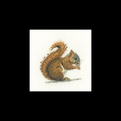 Little Friends Red Squirrel Cross Stitch Kit