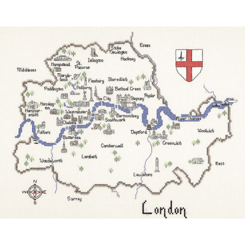 London Map Cross Stitch Kit