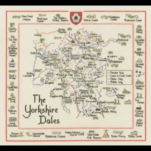 Yorkshire Dales Special Interest Map Cross Stitch Kit