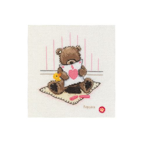 Popcorn &amp; Souffle Reading a Letter Cross Stitch Kit