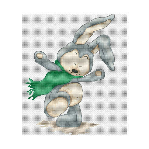 Windy Day Rabbit Cross Stitch Kit