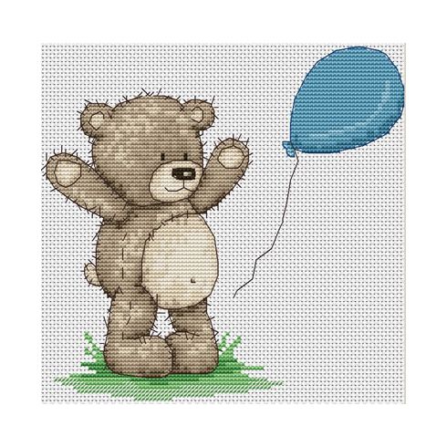 Bruno With Balloon Cross Stitch Kit