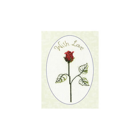 Red Rose Cross Stitch Card Kit