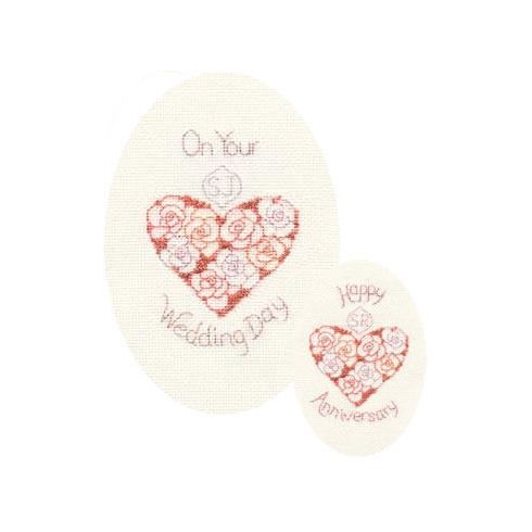 Wedding Day or Anniversary Cross Stitch Card Kit