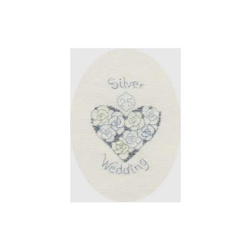Silver or Diamond Wedding Anniversary Cross Stitch Card Kit