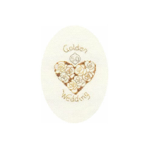 Golden Anniversary Cross Stitch Card Kit