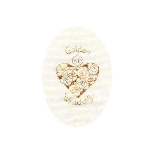 Golden Anniversary Cross Stitch Card Kit