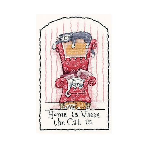 Home Is Where The Cat Is Cross Stitch Kit