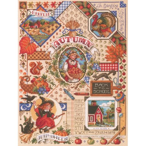 Autumn Sampler Cross Stitch Kit