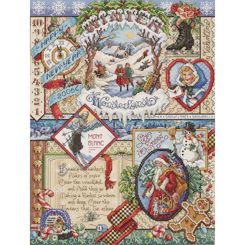 Winter Sampler Cross Stitch Kit
