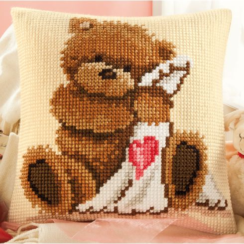 Cushion Panel Cross Stitch Kit - Popcorn with Blanket