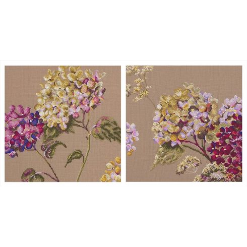 Quite Time - Hydrangea Cross Stitch Kits (Set of 2)