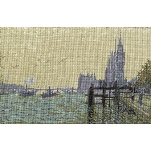 Monet - The Thames Below Westminster Cross Stitch Kit