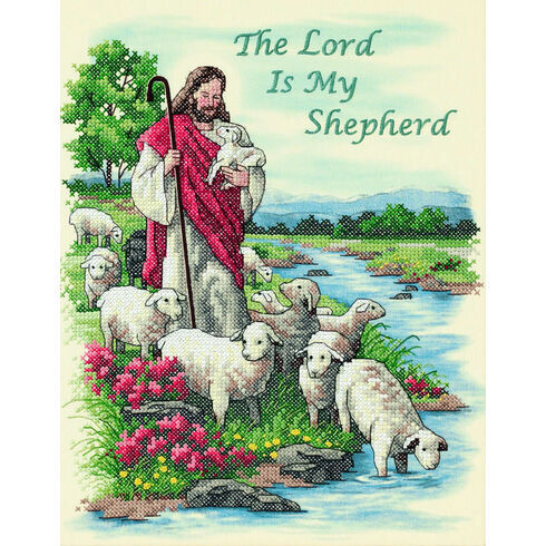 The Lord Is My Shepherd Stamped Cross Stitch Kit