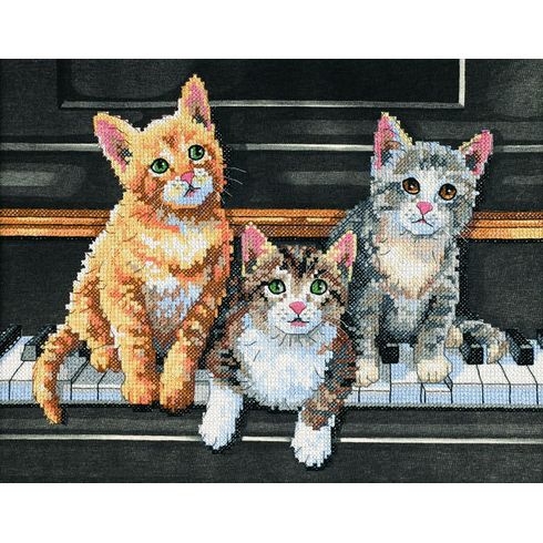 Meowsical Trio Cross Stitch Kit