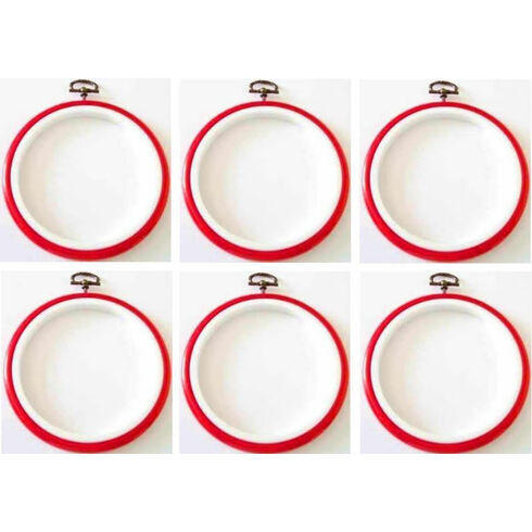 Stitch Garden Set of 6 Embroidery Flexi Hoops - Red (3")