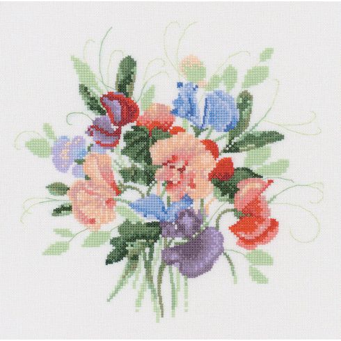 Sweet Pea Posy Cross Stitch Kit