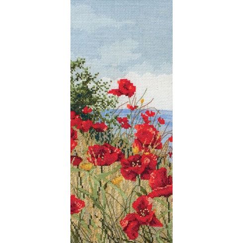 Clifftop Poppies View Cross Stitch Kit