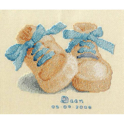 Baby Boots Birth Sampler Cross Stitch Kit