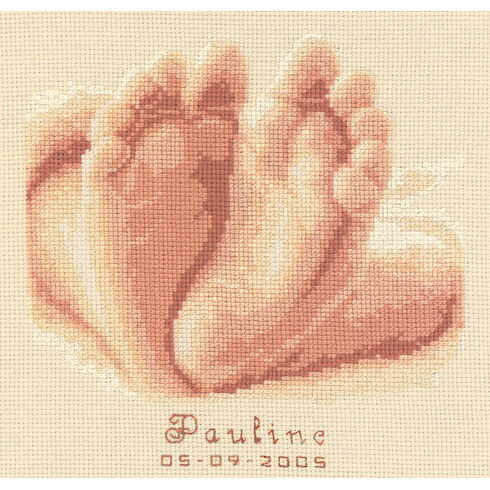 Ten Tiny Toes Birth Record Cross Stitch Kit
