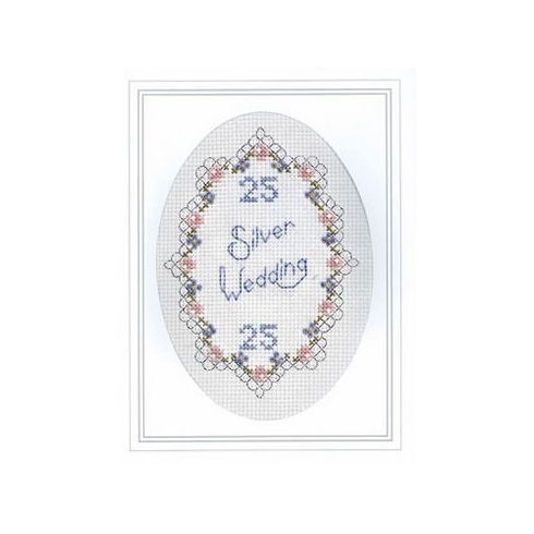 Silver Wedding Cross Stitch Card Kit