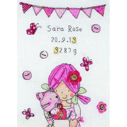 Emily Button Birth Sampler Cross Stitch Kit
