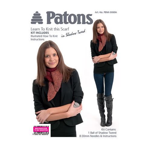 Scarf in Shadow Tweed (Red/Orange) Knitting Kit