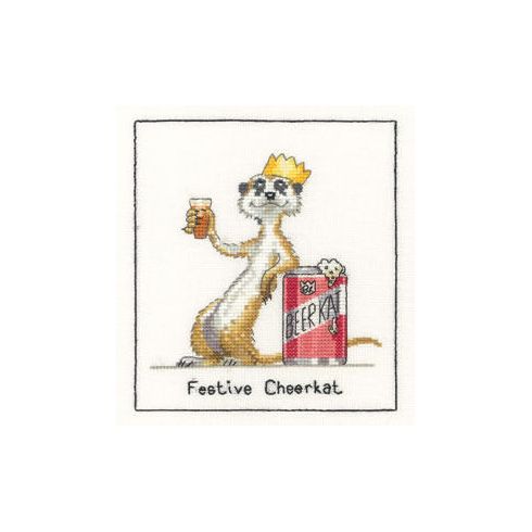 Festive Cheerkat Cross Stitch Kit