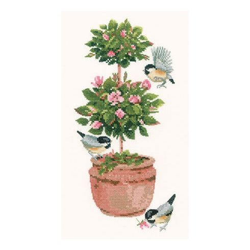 Topiary Rose Cross Stitch Kit